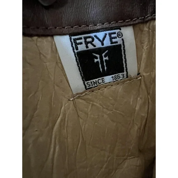 Frye Riding Boots Womens 7.5 B Brown Leather Knee High Side Zip Buckle 4001 - Picture 7 of 8